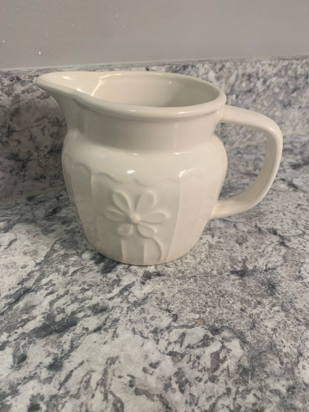 White Floral Ceramic Creamer